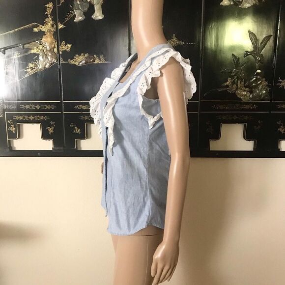 FENTON 1970’s 70s Vintage Pinafore Blouse Top S M - Picture 8 of 10